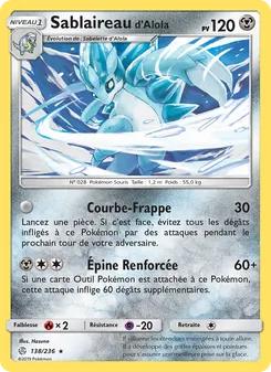 Carte Pokémon Sablaireau d’Alola 138 — Éclipse Cosmique