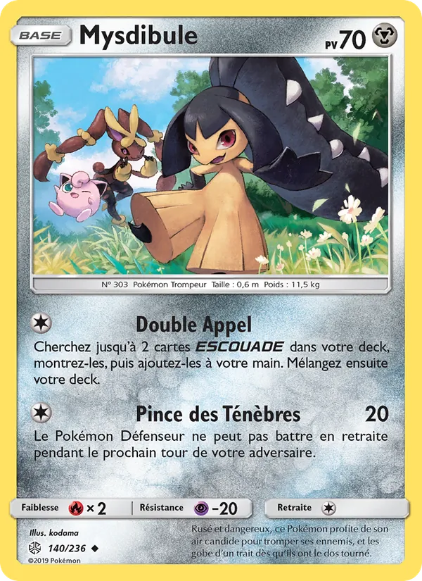 Carte Pokémon Mysdibule 140/236 de l'extension Éclipse Cosmique