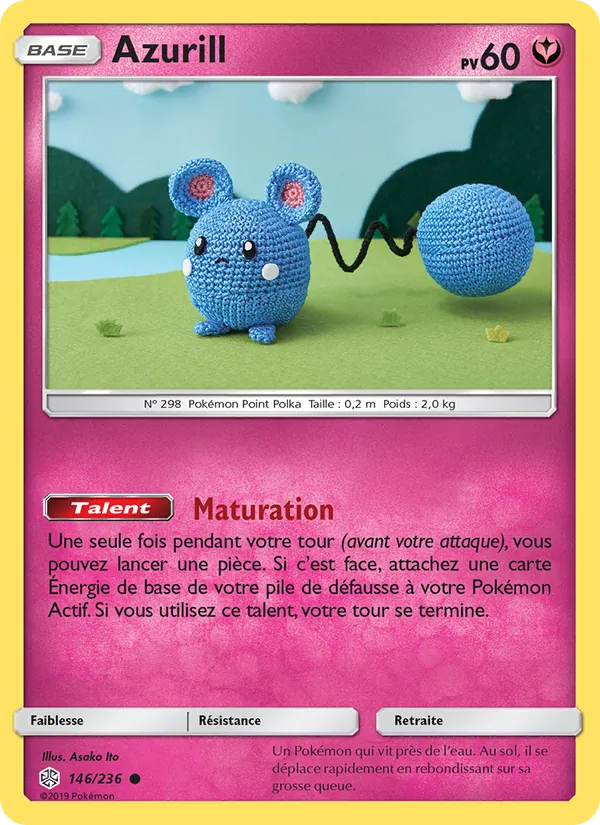 Carte Pokémon Azurill 146/236 de l'extension Éclipse Cosmique