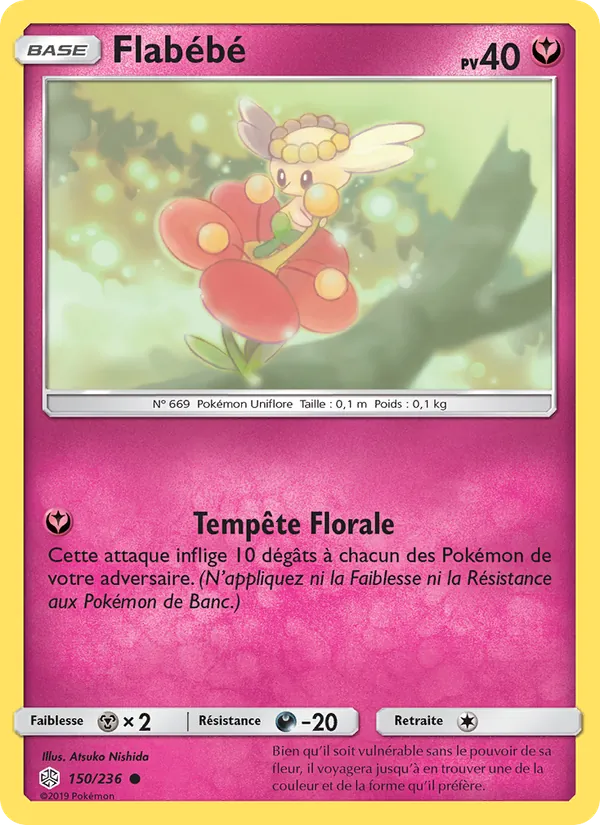 Carte Pokémon Flabébé 150/236 de l'extension Éclipse Cosmique