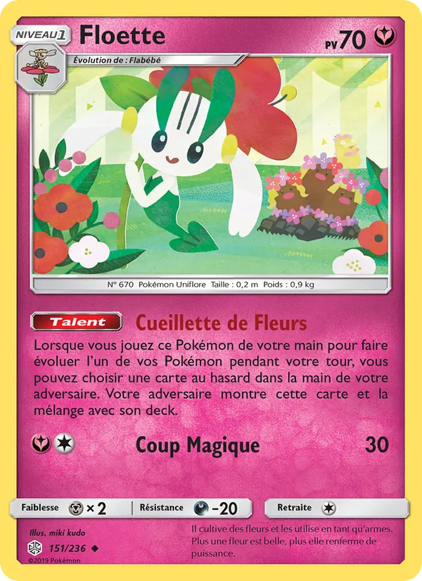 Carte Pokémon Floette 151/236 de l'extension Éclipse Cosmique