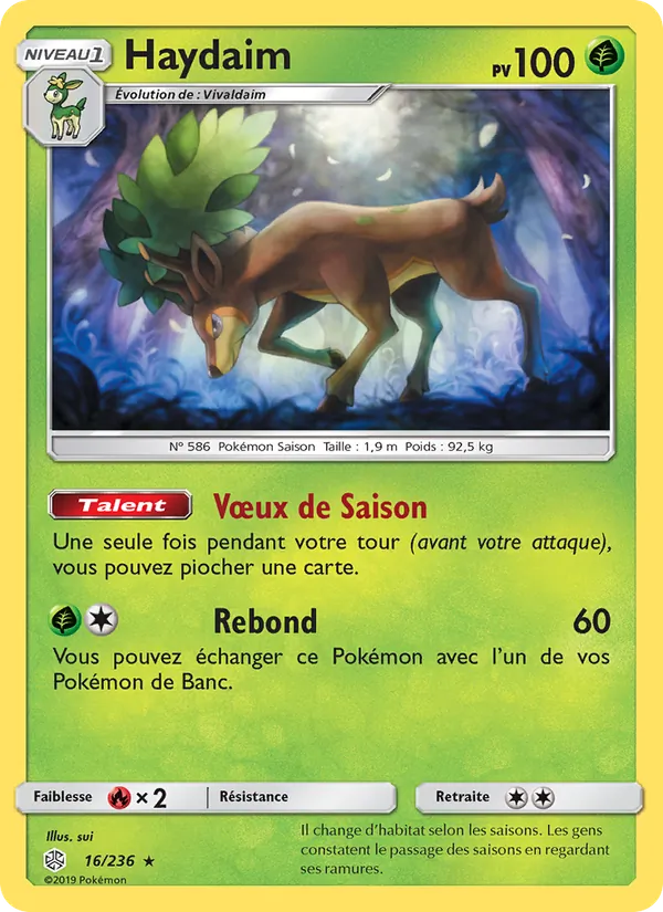 Carte Pokémon Haydaim 16/236 de l'extension Éclipse Cosmique