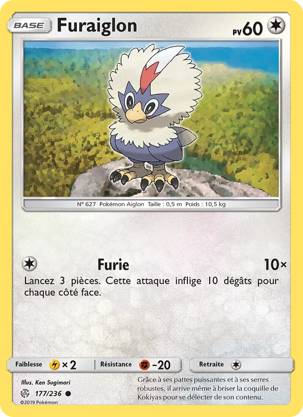 Carte Pokémon Furaiglon 177/236 de l'extension Éclipse Cosmique