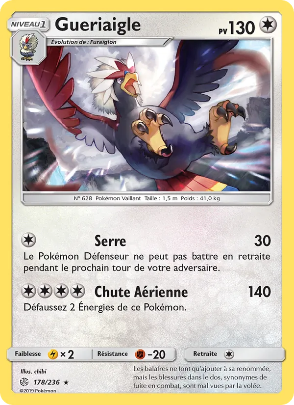 Carte Pokémon Gueriaigle 178/236 de l'extension Éclipse Cosmique