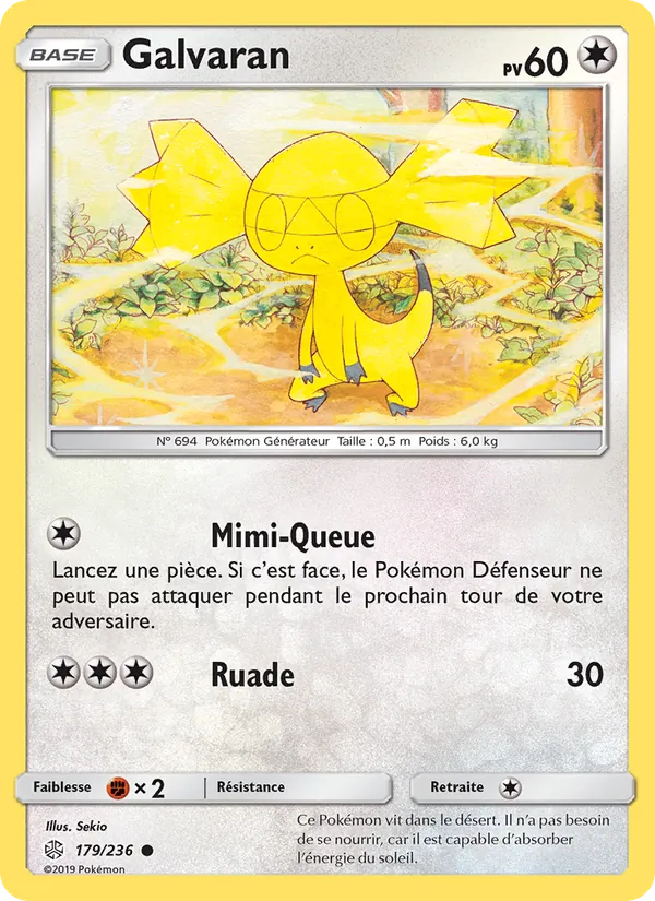Carte Pokémon Galvaran 179/236 de l'extension Éclipse Cosmique