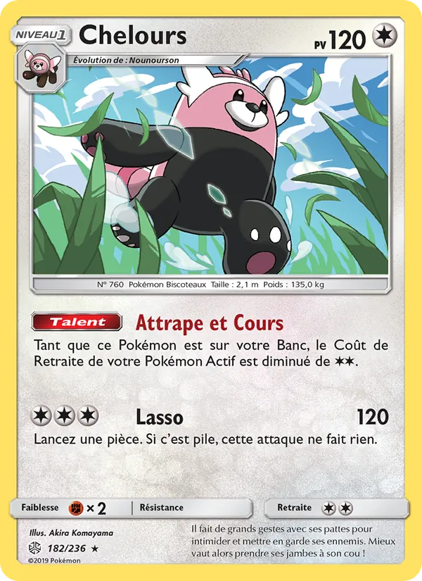 Carte Pokémon Chelours 182/236 de l'extension Éclipse Cosmique
