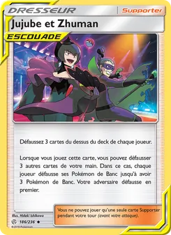 Carte Pokémon Jujube et Zhuman 186