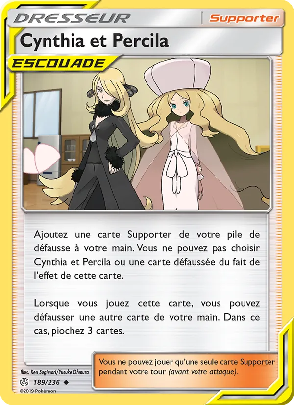 Carte Pokémon Cynthia et Percila 189/236 de l'extension Éclipse Cosmique