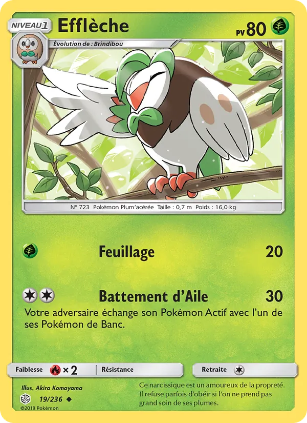Carte Pokémon Efflèche 19/236 de l'extension Éclipse Cosmique