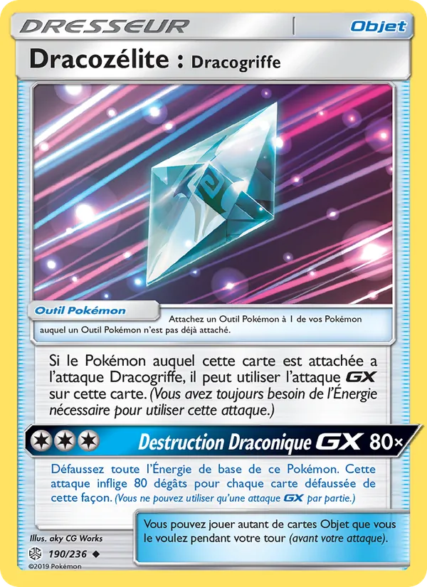 Carte Pokémon Dracozélite : Dracogriffe 190/236 de l'extension Éclipse Cosmique