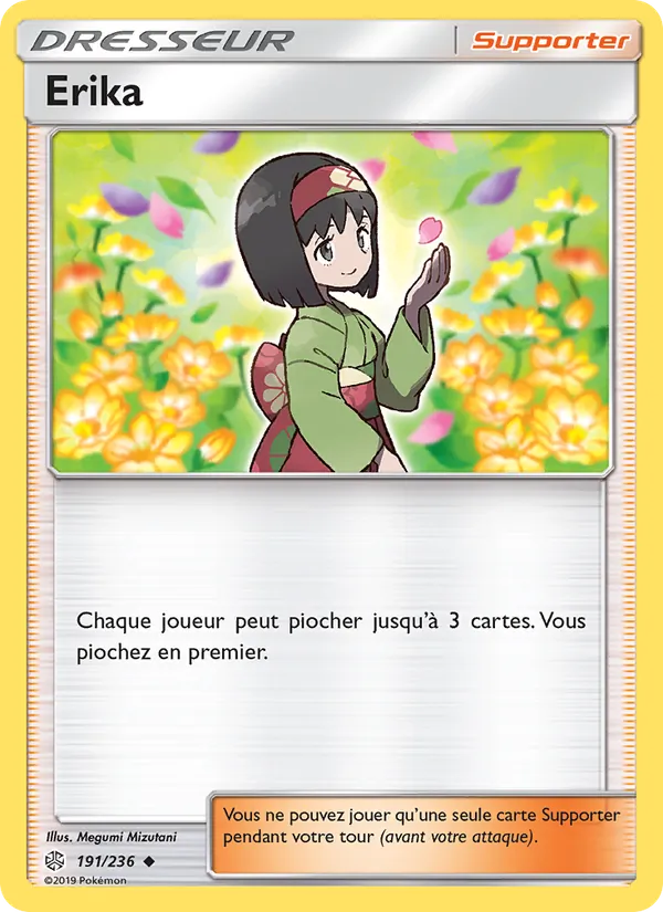 Carte Pokémon Erika 191/236 de l'extension Éclipse Cosmique