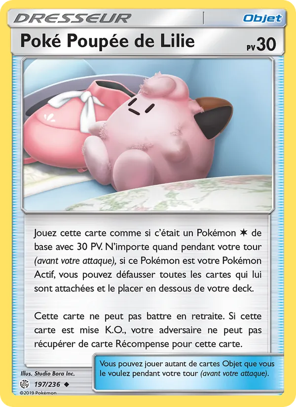 Carte Pokémon Poké Poupée de Lilie 197/236 de l'extension Éclipse Cosmique