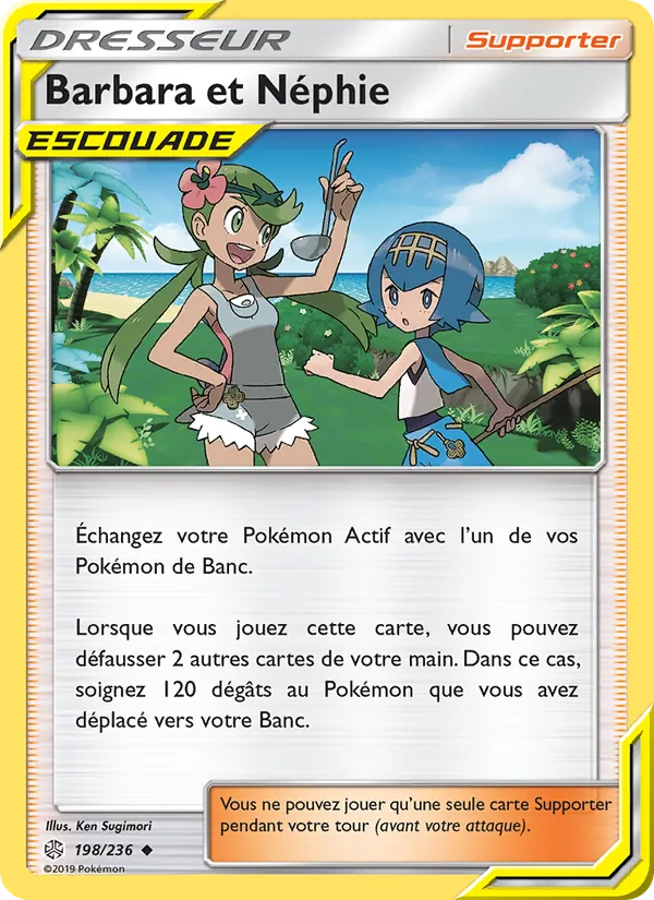 Carte Pokémon Barbara et Néphie 198/236 de l'extension Éclipse Cosmique