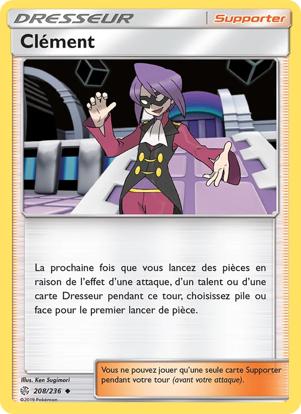 Carte Pokémon Clément 208/236 de l'extension Éclipse Cosmique