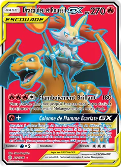 Carte Pokémon Dracaufeu et Roussil GX 212