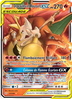 Carte Pokémon Dracaufeu et Roussil GX 22
