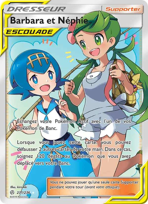 Carte Pokémon Barbara et Néphie 231/236 de l'extension Éclipse Cosmique