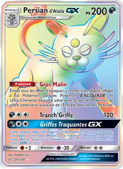 Carte Pokémon Persian d’Alola GX 257 — Éclipse Cosmique