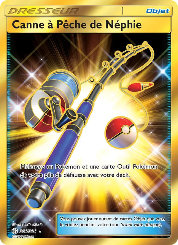 Carte Pokémon Canne à Pêche de Néphie 266/236 de l'extension Éclipse Cosmique