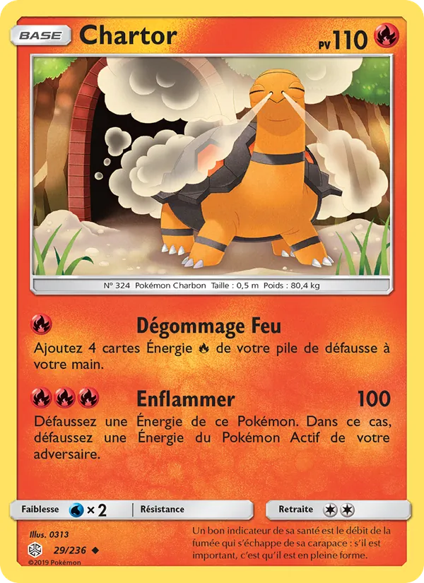 Carte Pokémon Chartor 29/236 de l'extension Éclipse Cosmique