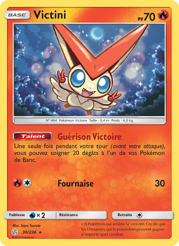 Carte Pokémon Victini 30/236 de l'extension Éclipse Cosmique