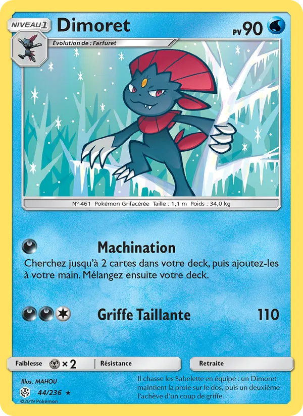 Carte Pokémon Dimoret 44/236 de l'extension Éclipse Cosmique