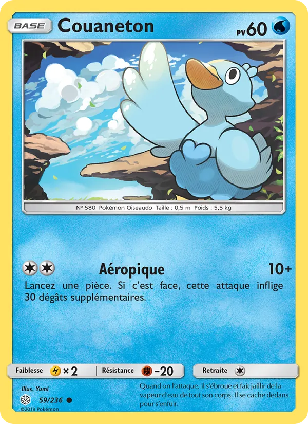 Carte Pokémon Couaneton 59/236 de l'extension Éclipse Cosmique