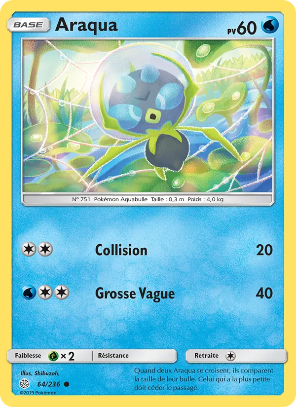 Carte Pokémon Araqua 64/236 de l'extension Éclipse Cosmique