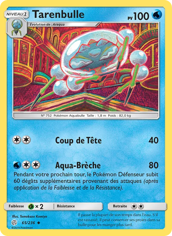 Carte Pokémon Tarenbulle 65/236 de l'extension Éclipse Cosmique