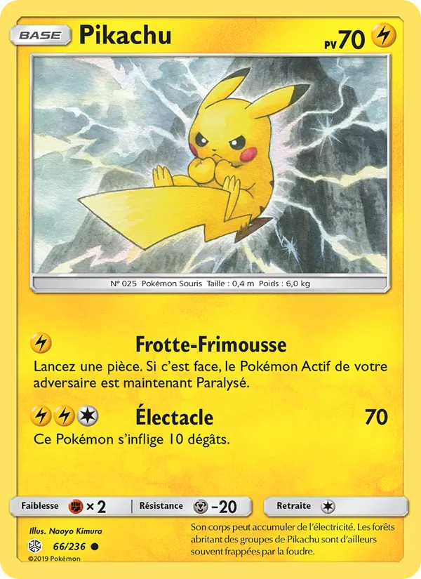 Carte Pokémon Pikachu 66/236 de l'extension Éclipse Cosmique