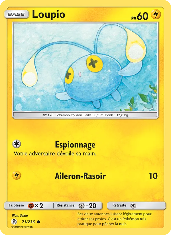 Carte Pokémon Loupio 71/236 de l'extension Éclipse Cosmique