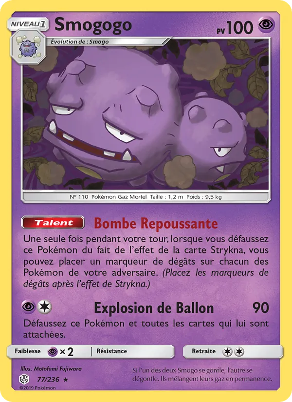 Carte Pokémon Smogogo 77/236 de l'extension Éclipse Cosmique