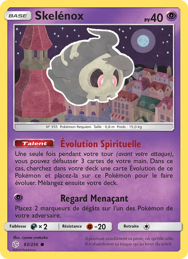 Carte Pokémon Skelénox 83/236 de l'extension Éclipse Cosmique