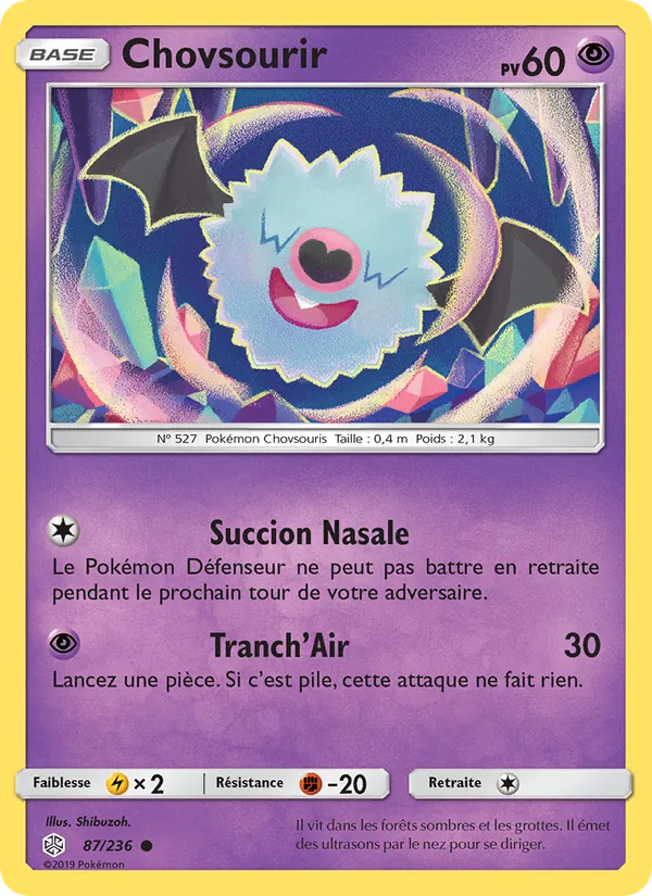 Carte Pokémon Chovsourir 87/236 de l'extension Éclipse Cosmique