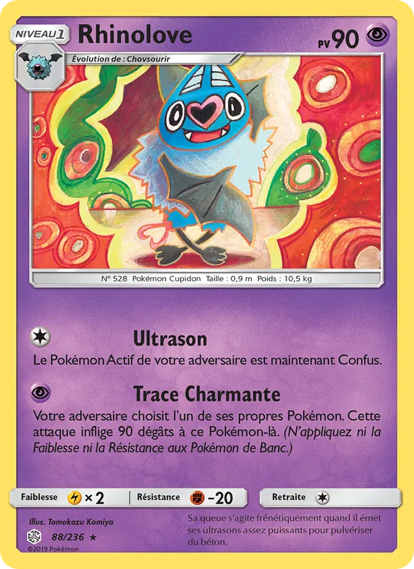 Carte Pokémon Rhinolove 88/236 de l'extension Éclipse Cosmique