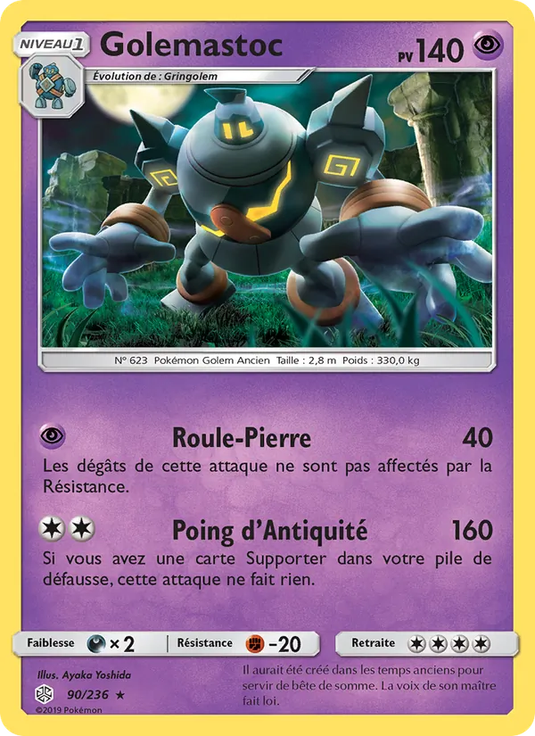 Carte Pokémon Golemastoc 90/236 de l'extension Éclipse Cosmique