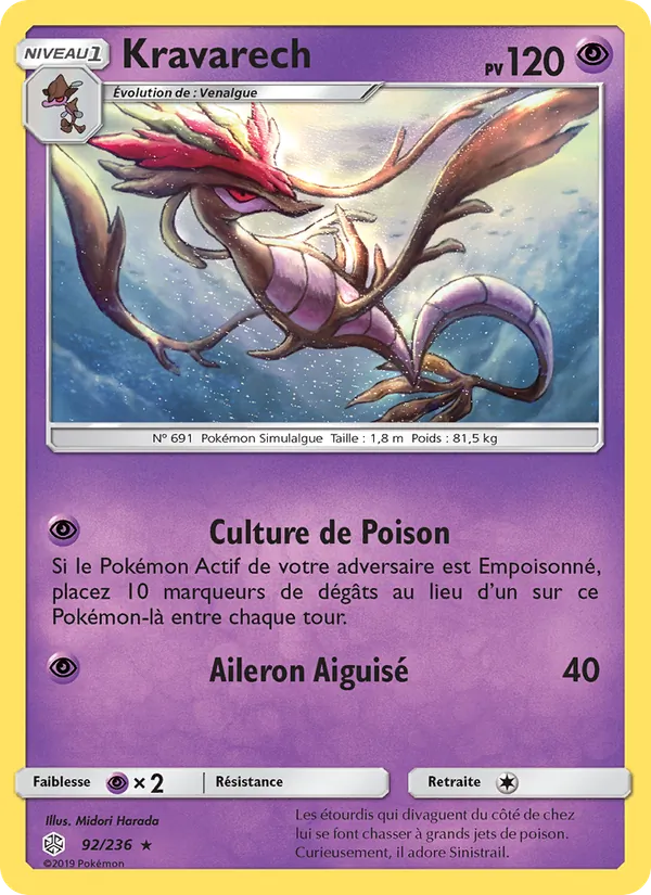 Carte Pokémon Kravarech 92/236 de l'extension Éclipse Cosmique