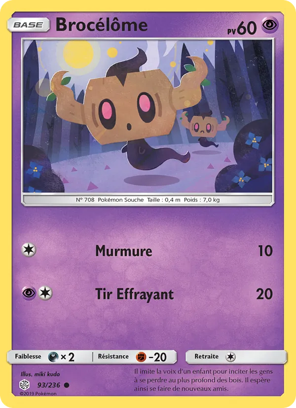 Carte Pokémon Brocélôme 93/236 de l'extension Éclipse Cosmique