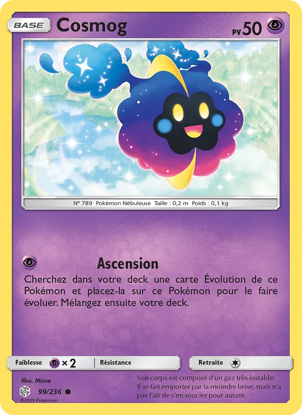 Carte Pokémon Cosmog 99/236 de l'extension Éclipse Cosmique