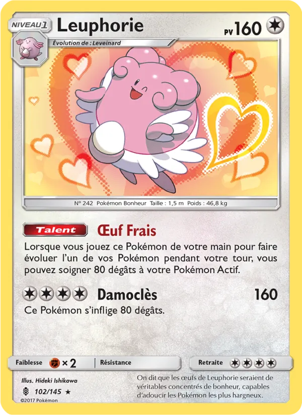 Carte Pokémon Leuphorie 102/145 de l'extension Gardiens Ascendants