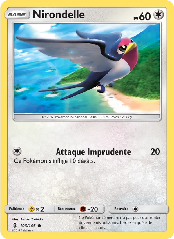 Carte Pokémon Nirondelle 103/145 de l'extension Gardiens Ascendants