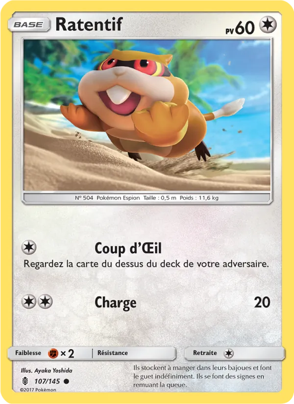 Carte Pokémon Ratentif 107/145 de l'extension Gardiens Ascendants