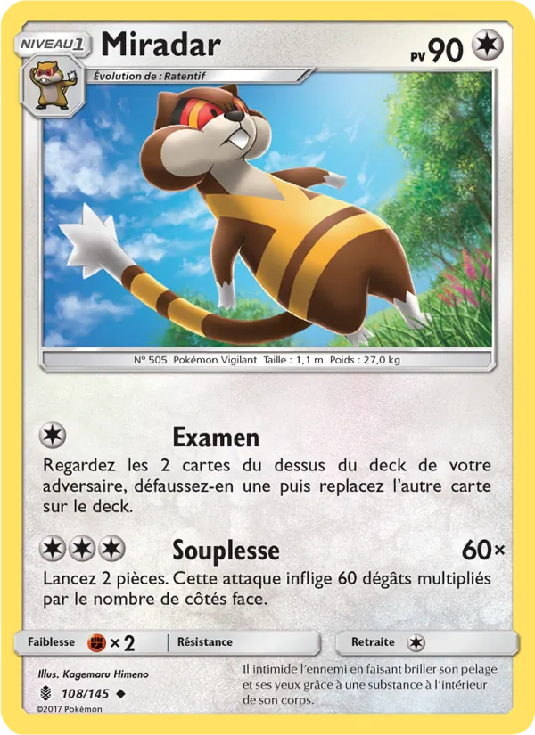 Carte Pokémon Miradar 108/145 de l'extension Gardiens Ascendants