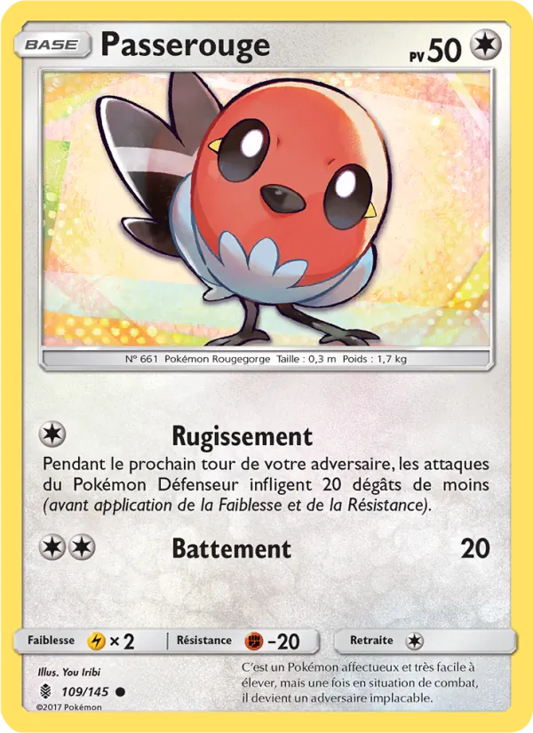 Carte Pokémon Passerouge 109/145 de l'extension Gardiens Ascendants