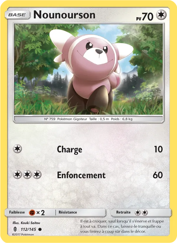 Carte Pokémon Nounourson 112/145 de l'extension Gardiens Ascendants