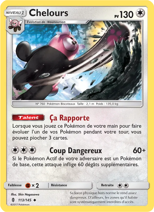 Carte Pokémon Chelours 113/145 de l'extension Gardiens Ascendants