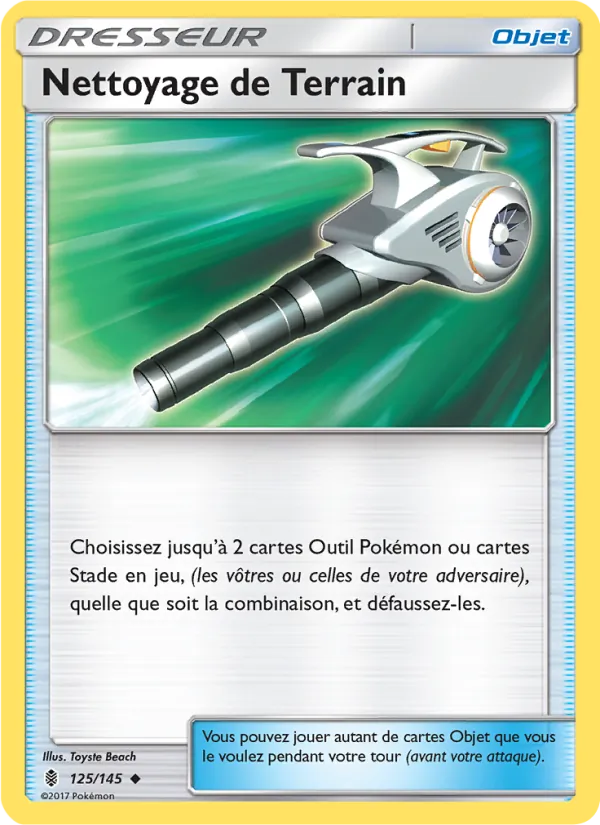 Carte Pokémon Nettoyage de Terrain 125/145 de l'extension Gardiens Ascendants