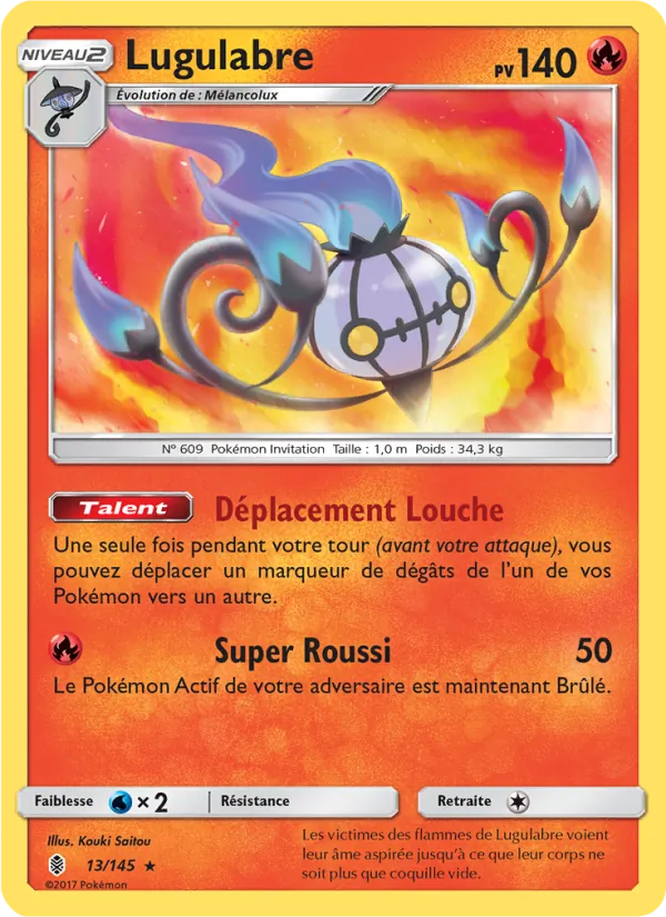 Carte Pokémon Lugulabre 13/145 de l'extension Gardiens Ascendants