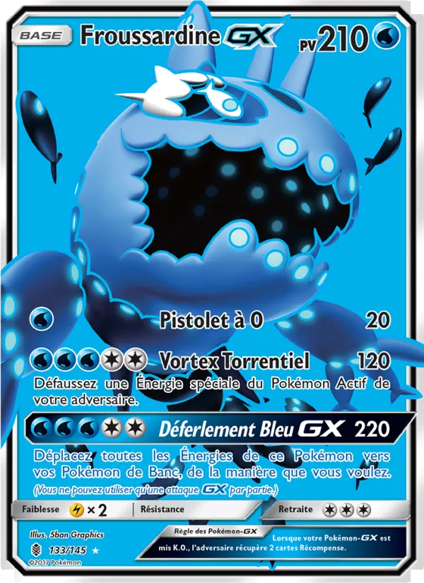 Carte Pokémon Froussardine GX 133/145 de l'extension Gardiens Ascendants