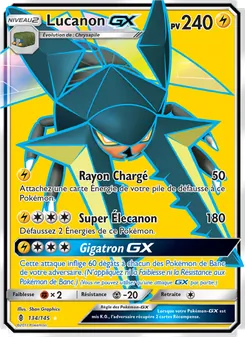 Carte Pokémon Lucanon GX 134 — Gardiens Ascendants